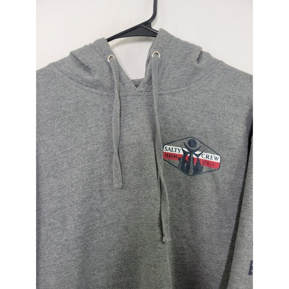 Salty Crew Gray Long Sleeve Hooded Sweatshirt Men's Size Large - Picture 3 of 9